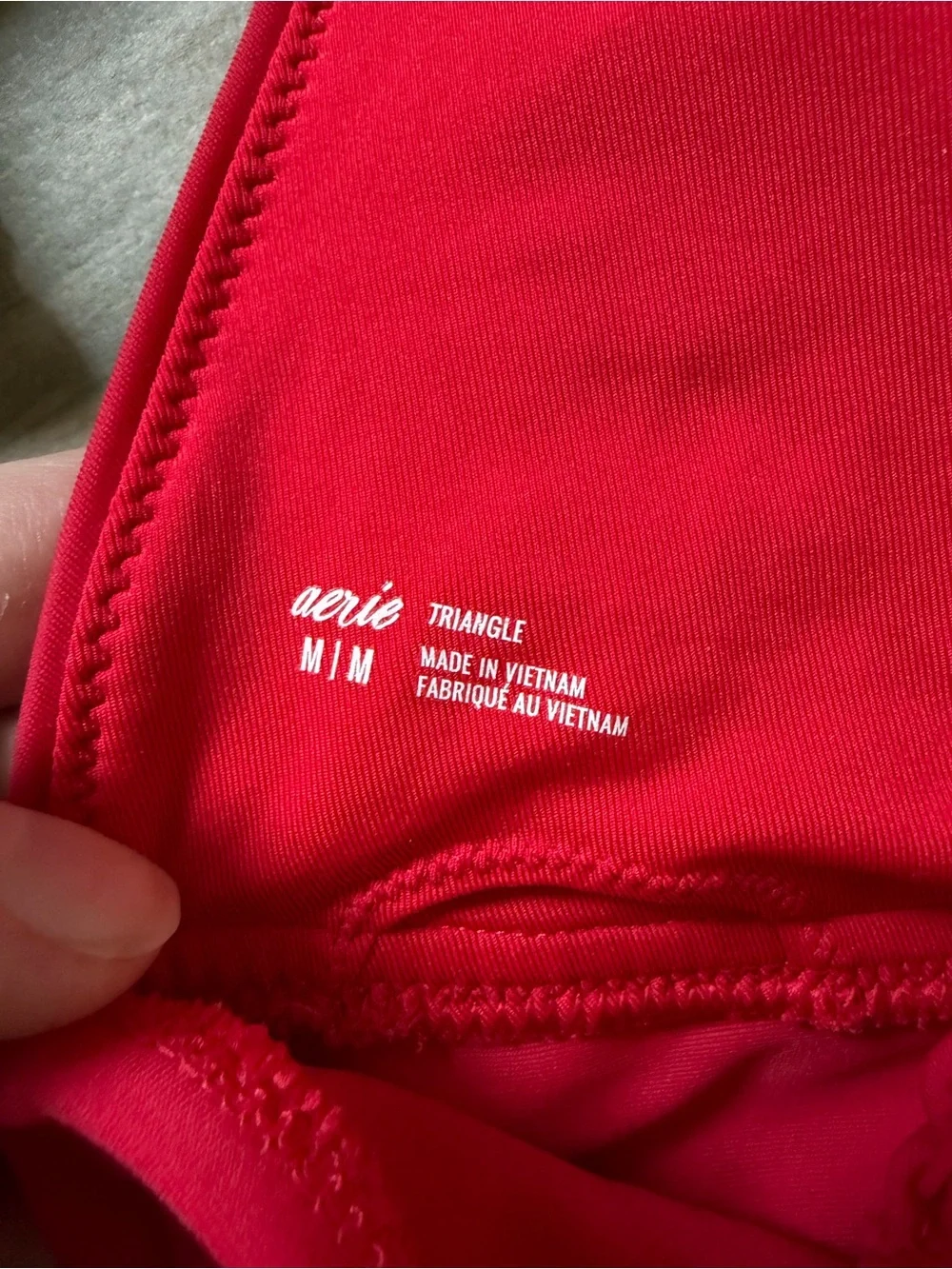 aerie Red bikini set with colorful bottom add on